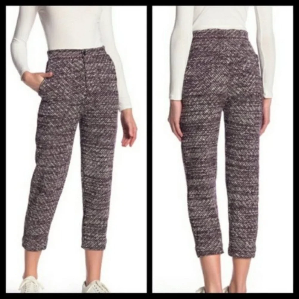 NWOT FREE PEOPLE The‎ Cozy Knit Pants Sweatpants Trousers Marled Pink Multi L